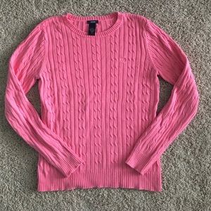 Izod cableknit spring pink sweater